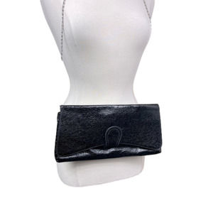 𝅺EXPRESS Black Envelope Bag with Silver Chain